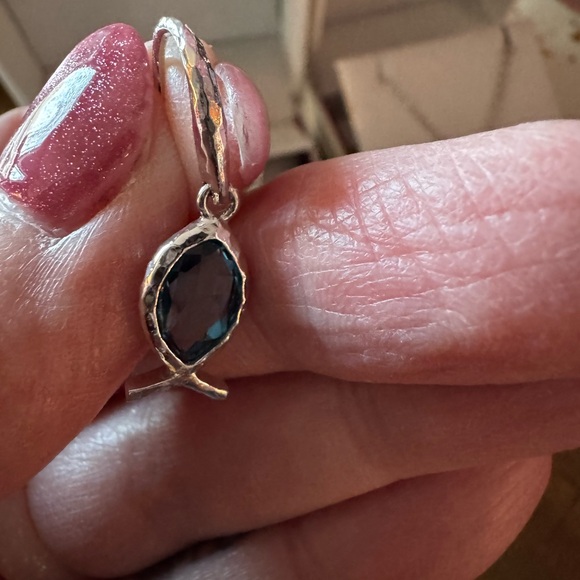 Sterling Silver Ithacus Blue Topaz Necklace & Earring Set. - Picture 5 of 7